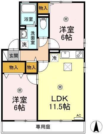 ファミール三筋　C棟（101） 間取り図画像