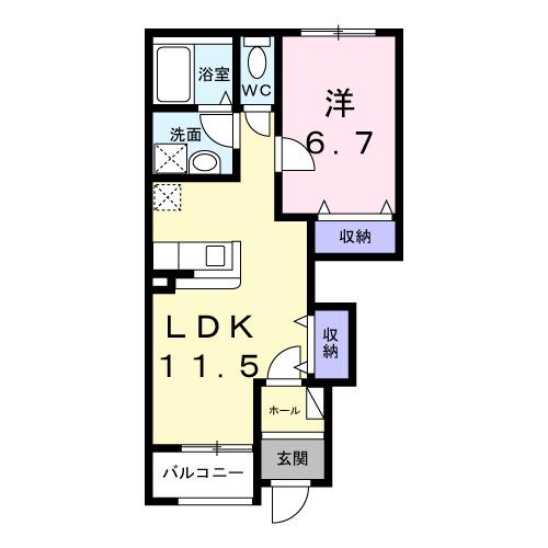 ヒュッゲ（103） 間取り図画像