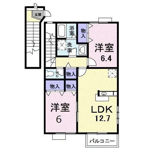 エルコートＢ（201） 間取り図画像