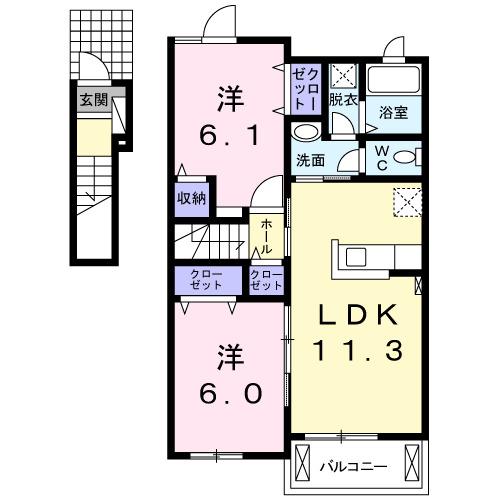 ラピスラズリⅢ（202） 間取り図画像