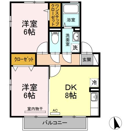サンハイツ　B棟（202） 間取り図画像