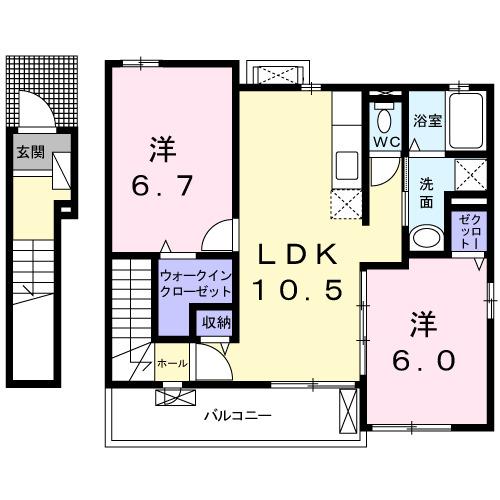 サン　フィオーレⅡ（201） 間取り図画像
