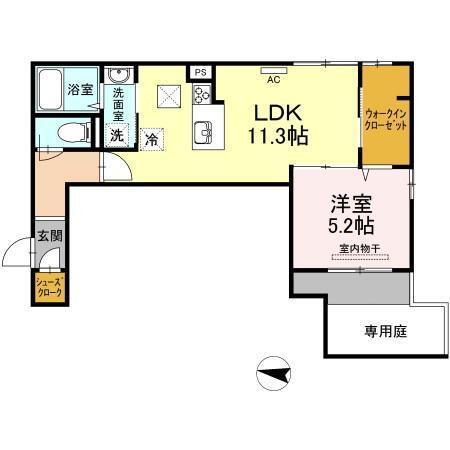 グランテリア楽々園Ｗ（101） 間取り図画像