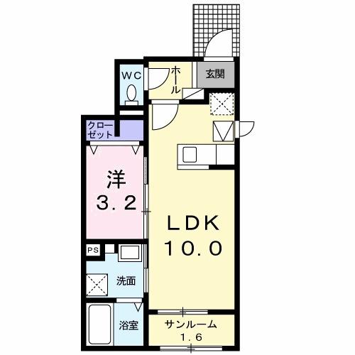 シャンブレ・ラ・ソレイユⅡ（101） 間取り図画像