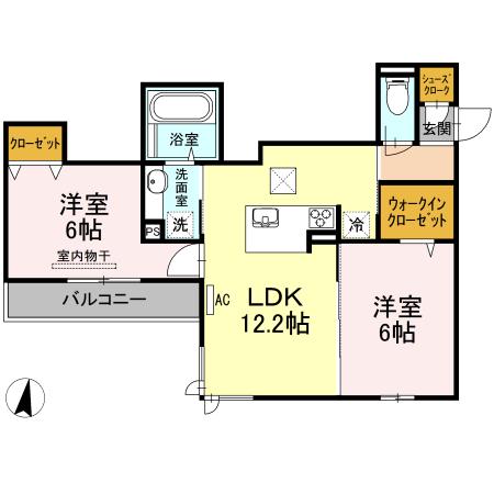 グランテリア楽々園Ｎ（101） 間取り図画像