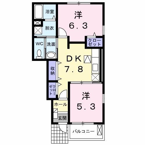 サニーブリーズ五日市観音（105） 間取り図画像