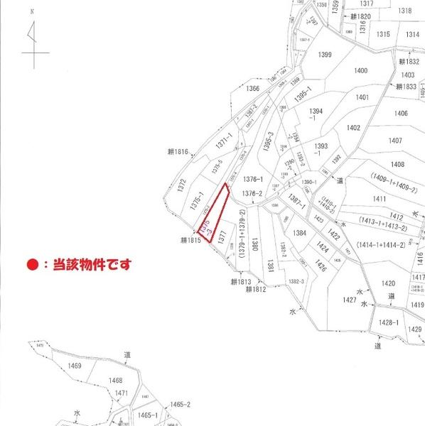 廿日市市友田字清水　小屋付き土地 区画図