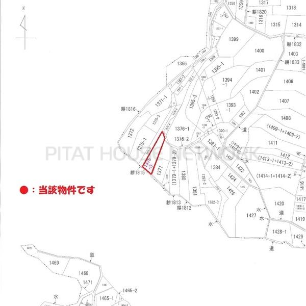 赤く囲んだところが当該土地です！