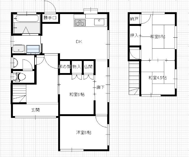観音台1丁目中古戸建 間取り図画像