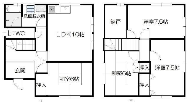 藤の木3丁目中古戸建 間取り図画像