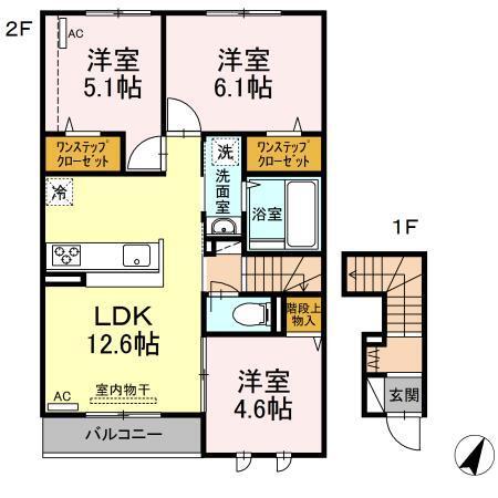 メゾン ド プリュネ　B（203） 間取り図画像