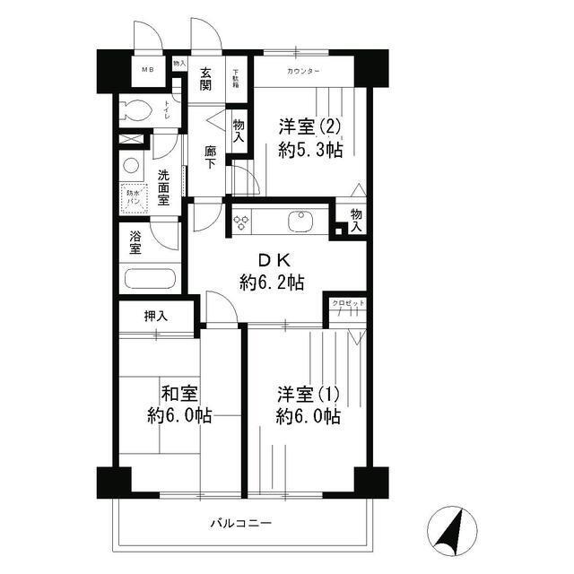 パークヒルズ鷺沼弐番館（210） 間取り図画像
