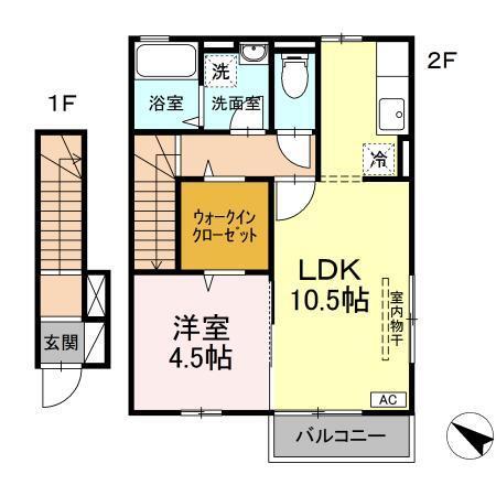 コテージ　グレース　ノート（202） 間取り図画像