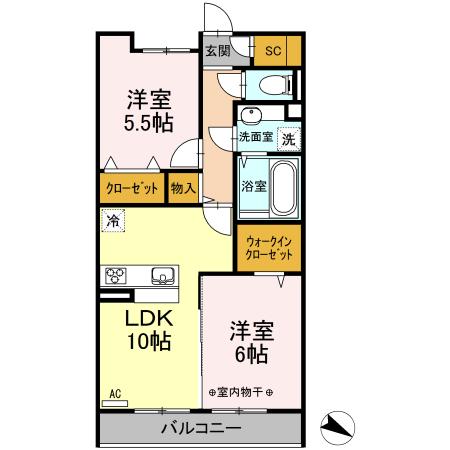 ルアナ林間（203） 間取り図画像