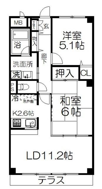 現況優先※105号室の間取り