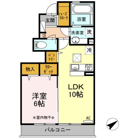 ヒルサイド・コゼット　ヒルサイド（102） 間取り図画像