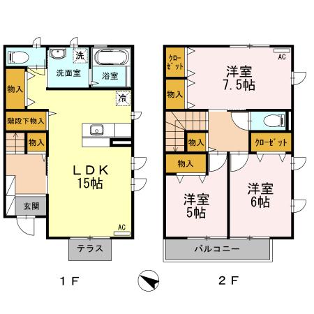 ポワール稲城（Ⅲ102） 間取り図画像