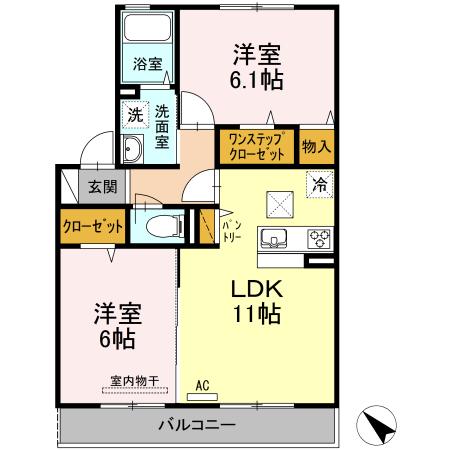 アンソレイエ（101） 間取り図画像