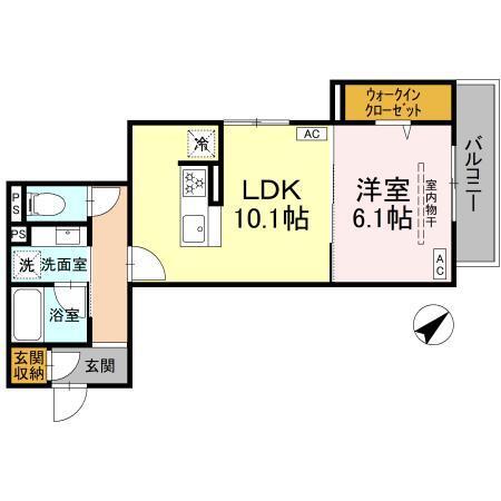 D'Bless中野島（202） 間取り図画像