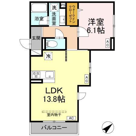 D'Bless中野島（303） 間取り図画像