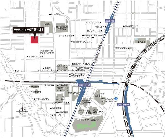 ラティエラ武蔵小杉（112） 地形図・案内図
