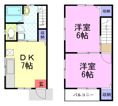 カーサムツミ（B） 間取り図画像