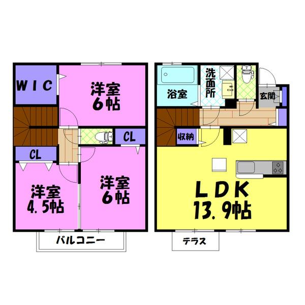 グランコート想　Ａ（102） 間取り図画像