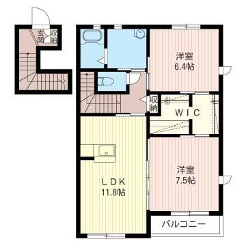 プレジール　A（201） 間取り図画像