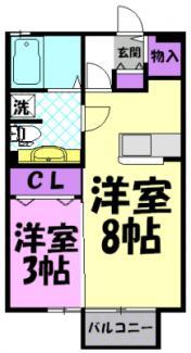 モナリエ御幸本町（206） 間取り図画像