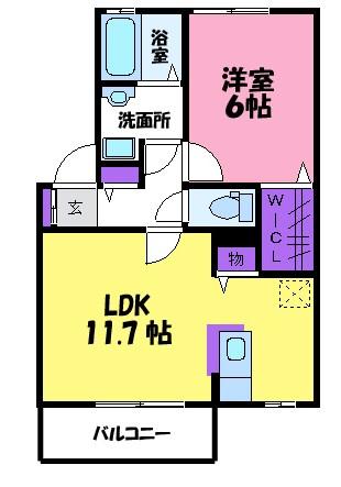 メープルリーフ B（101） 間取り図画像