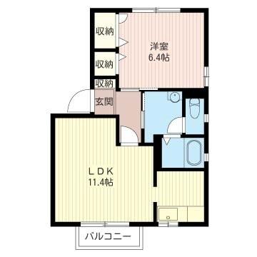 カトルセゾン B（101） 間取り図画像