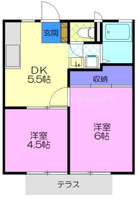 釜井ハイツ C（205） 間取り図画像