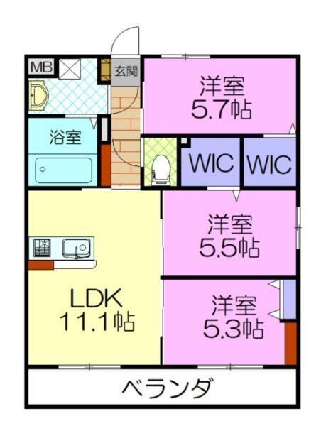 Sunpier（303） 間取り図画像