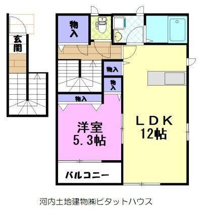 ウッドベルA＆B A（201） 間取り図画像