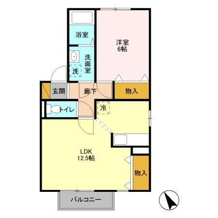 ディアクレスト A（201） 間取り図画像