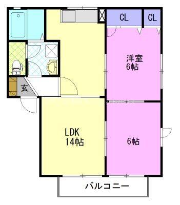 プリンスコーポ B（101） 間取り図画像