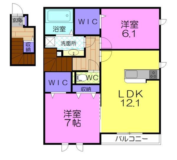 クラージュ Ｇ（201） 間取り図画像