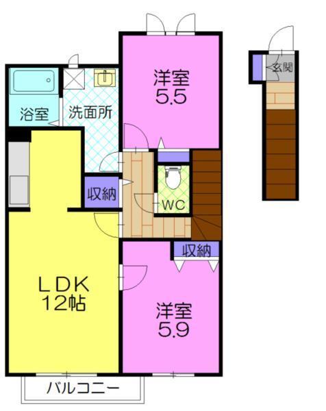 ブランシェタウン E（201） 間取り図画像