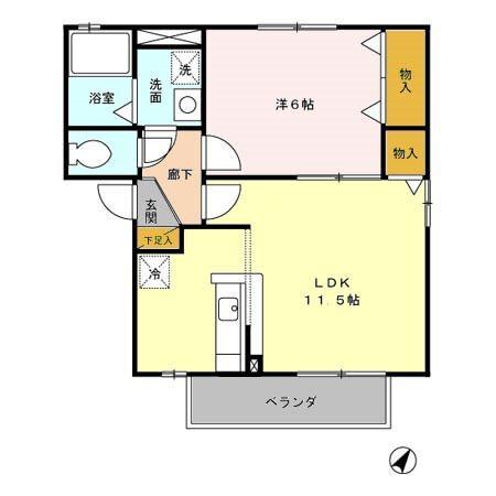 C.F HEIGHTS J（101） 間取り図画像