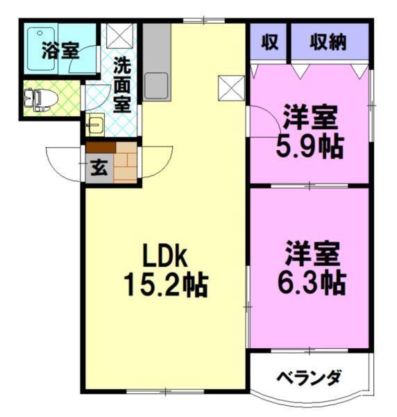ピュアライフ御幸（302） 間取り図画像