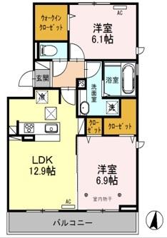オ・ソレイユ（101） 間取り図画像