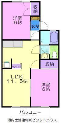 セジュール井上 B棟（202） 間取り図画像
