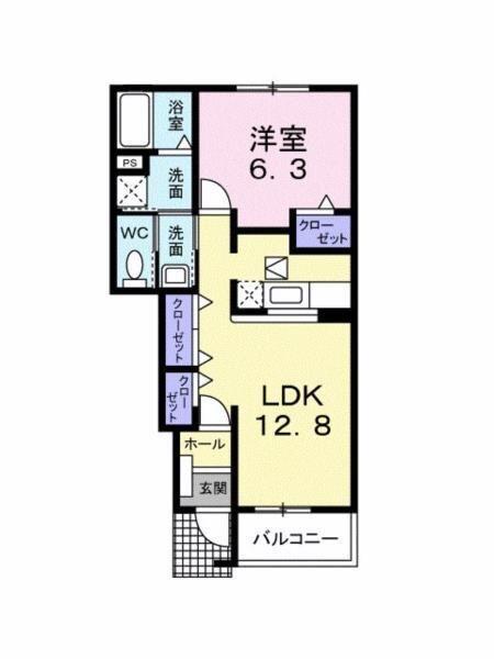 ユニゾンさくら B（102） 間取り図画像
