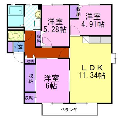 パイン・ソシア B（202） 間取り図画像