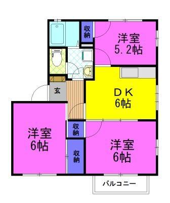 グレージュ杉本Ａ（201） 間取り図画像