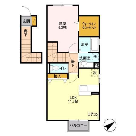 クラージュ C（201） 間取り図画像