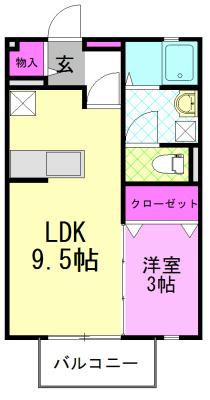 ADESSO B（102） 間取り図画像