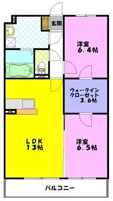 グランヴィータ A（202） 間取り図画像