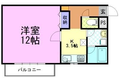 すずらんⅡ（1A） 間取り図画像