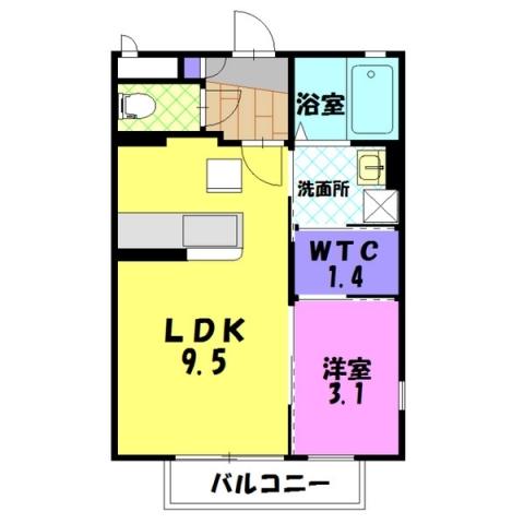 ヴァン・ベール D（102） 間取り図画像
